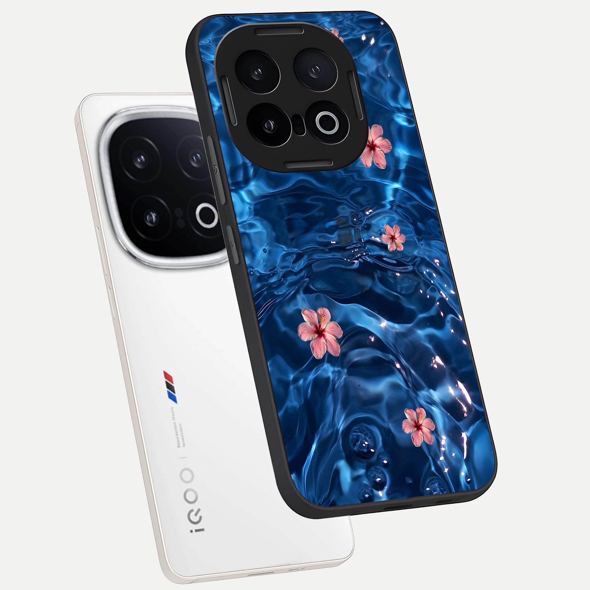 Bloom Thread Art phone case for iQOO 13 showing premium glass back cover with detailed artwork
