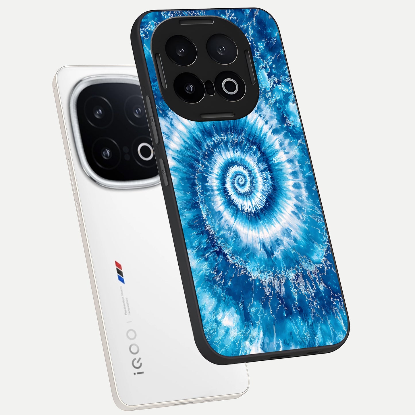  Blue Galaxy Wave phone case for iQOO 13 showing premium glass back cover with detailed artwork