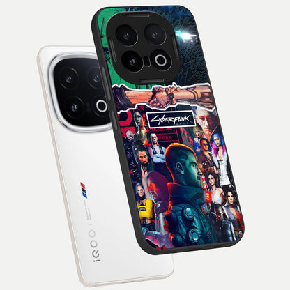  CYBERPUNK Legacy phone case for iQOO 13 showing premium glass back cover with detailed artwork
