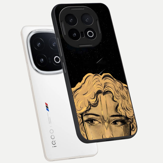  Celestial Gods Plan phone case for iQOO 13 showing premium glass back cover with detailed artwork
