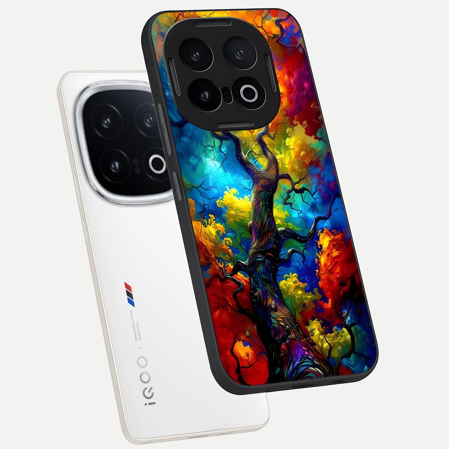  Colorful Soda Bottles phone case for iQOO 13 showing premium glass back cover with detailed artwork