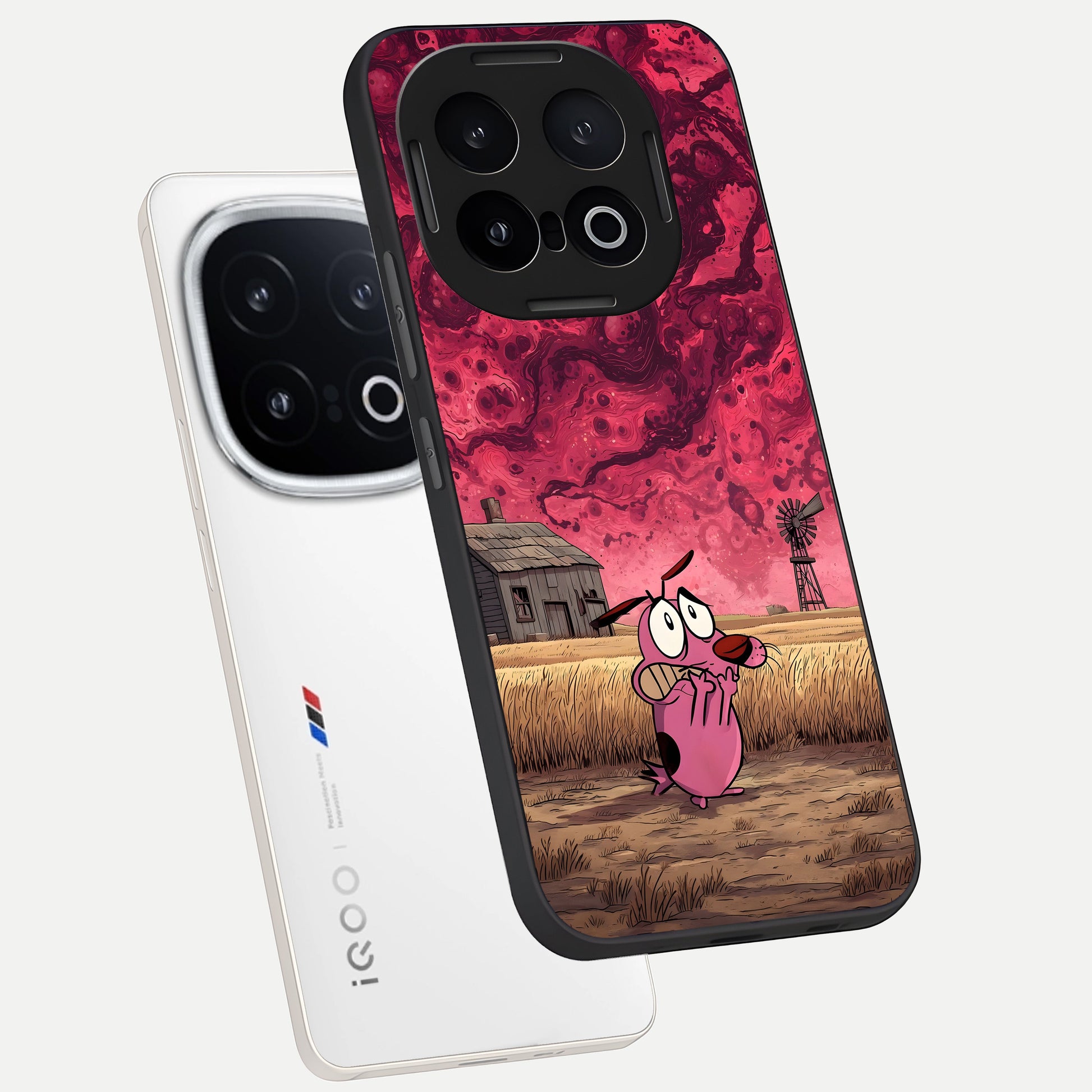  Courage Under Sky phone case for iQOO 13 showing premium glass back cover with detailed artwork