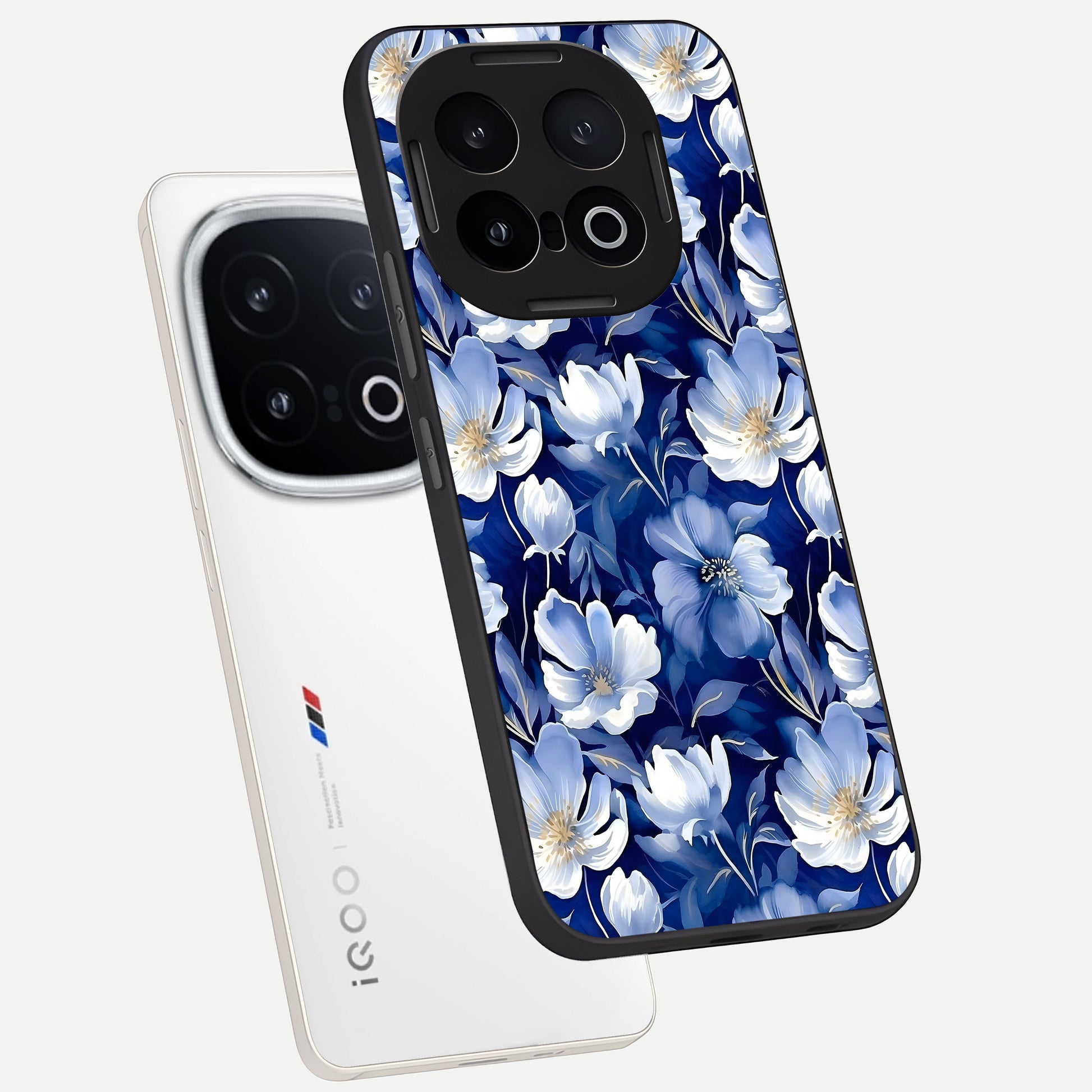  Cute Floral Patterns phone case for iQOO 13 showing premium glass back cover with detailed artwork