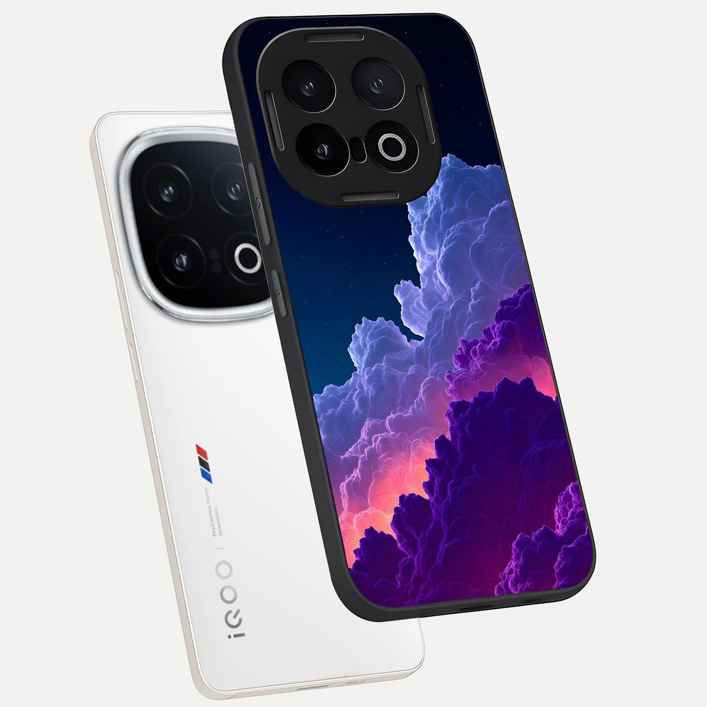  Dreamy Cloud Skies phone case for iQOO 13 showing premium glass back cover with detailed artwork