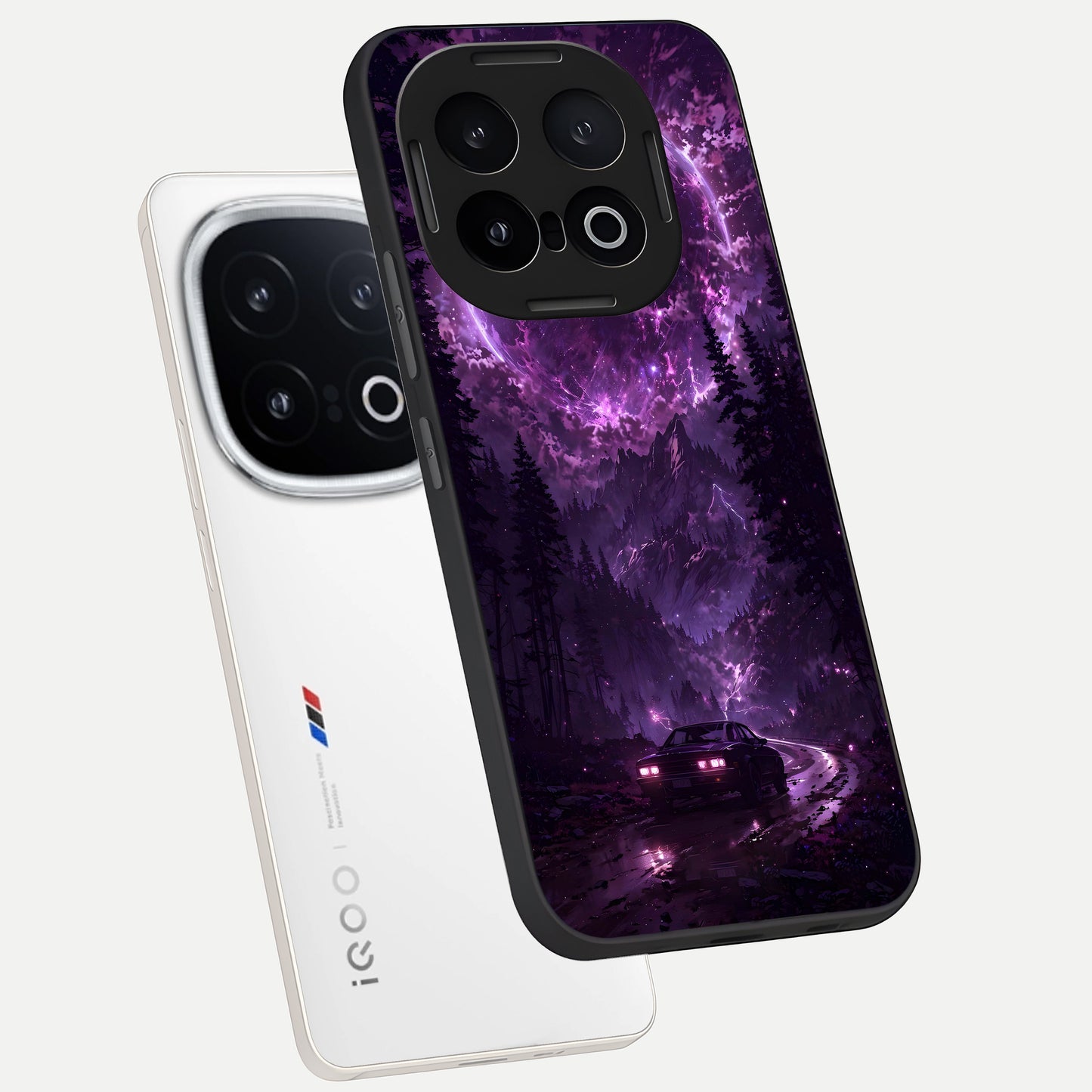  Eternal Cosmic Drive phone case for iQOO 13 showing premium glass back cover with detailed artwork