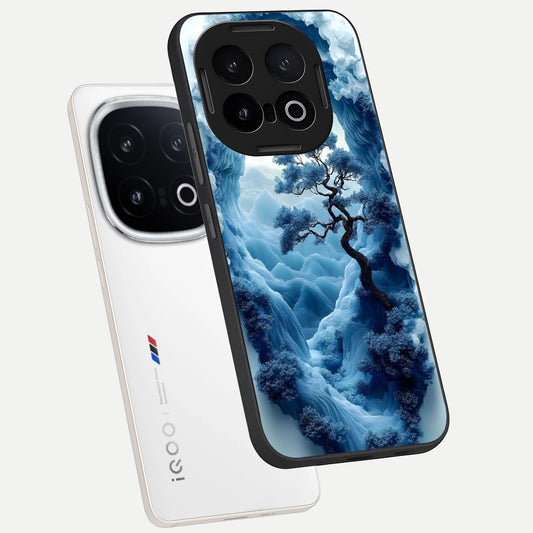  Frozen Serenity Gate phone case for iQOO 13 showing premium glass back cover with detailed artwork
