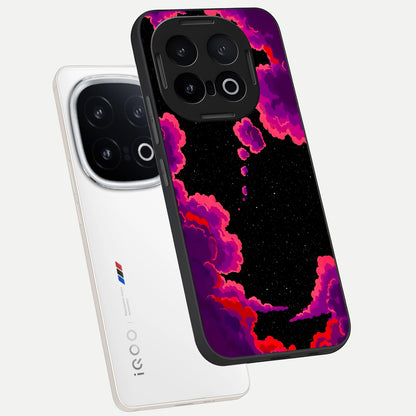  Galaxy Dream Frame phone case for iQOO 13 showing premium glass back cover with detailed artwork