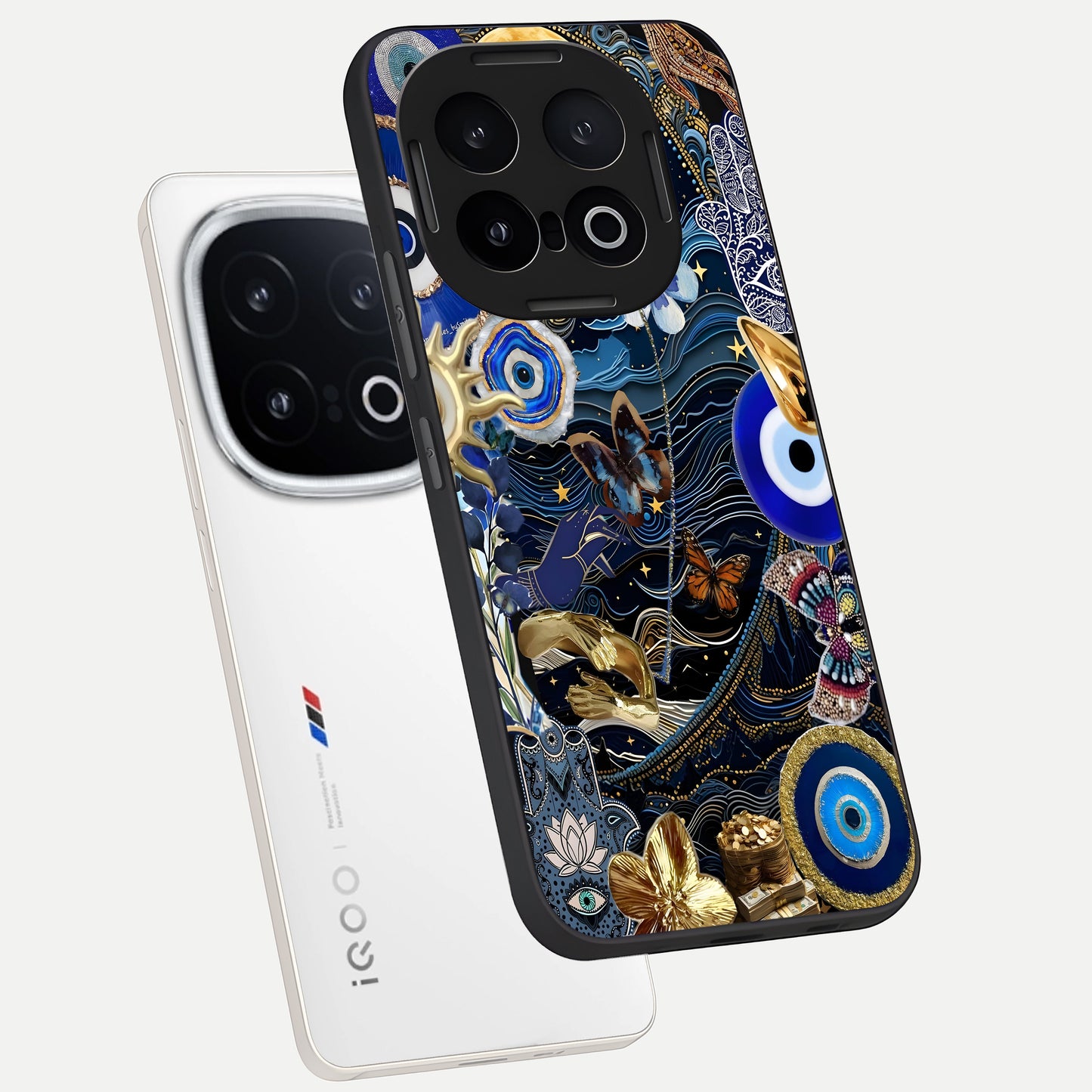  Golden Moon Magic phone case for iQOO 13 showing premium glass back cover with detailed artwork
