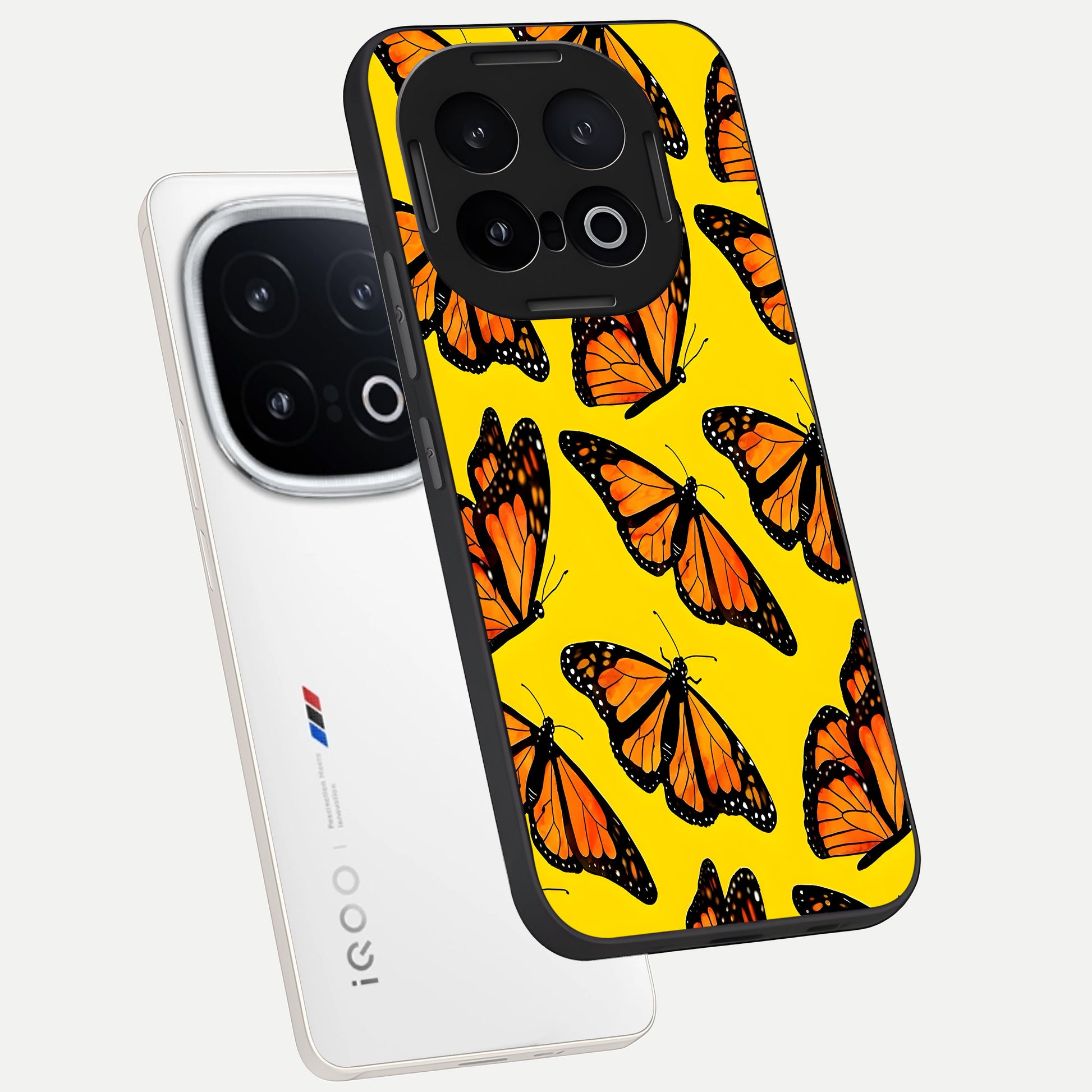  Golden Wing Flight phone case for iQOO 13 showing premium glass back cover with detailed artwork