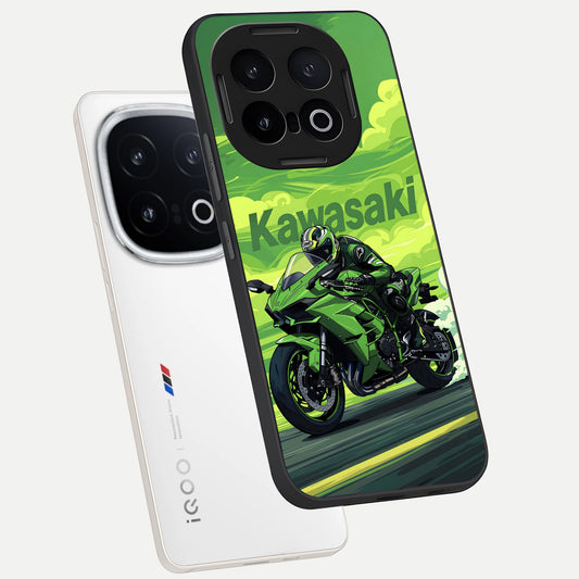  Greenery Sky phone case for iQOO 13 showing premium glass back cover with detailed artwork