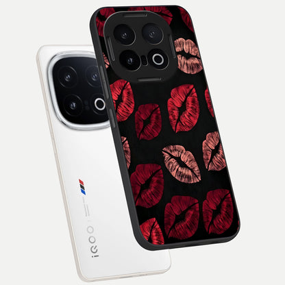  Midnight Kiss Love phone case for iQOO 13 showing premium glass back cover with detailed artwork