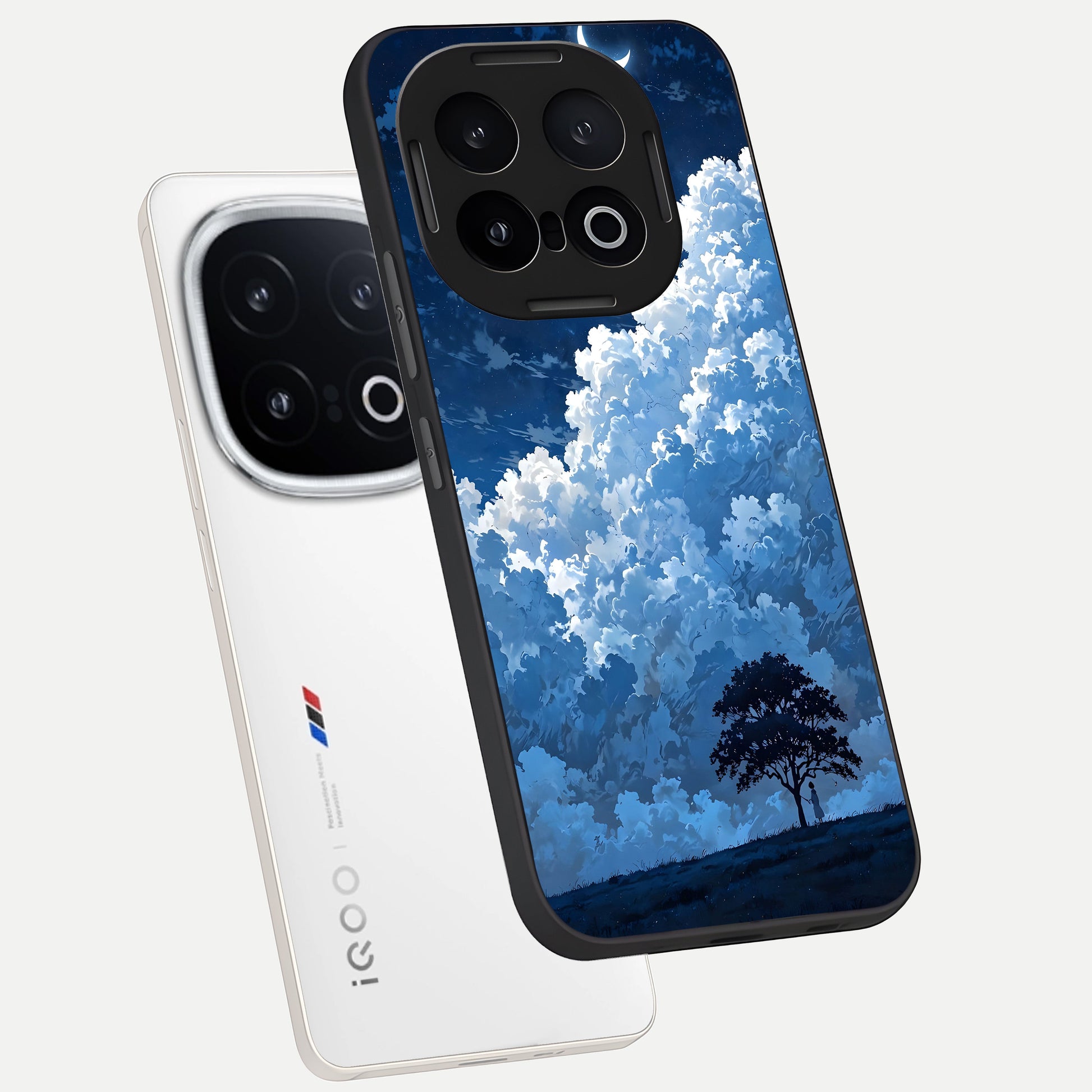  Midnight Sky Serenity phone case for iQOO 13 showing premium glass back cover with detailed artwork