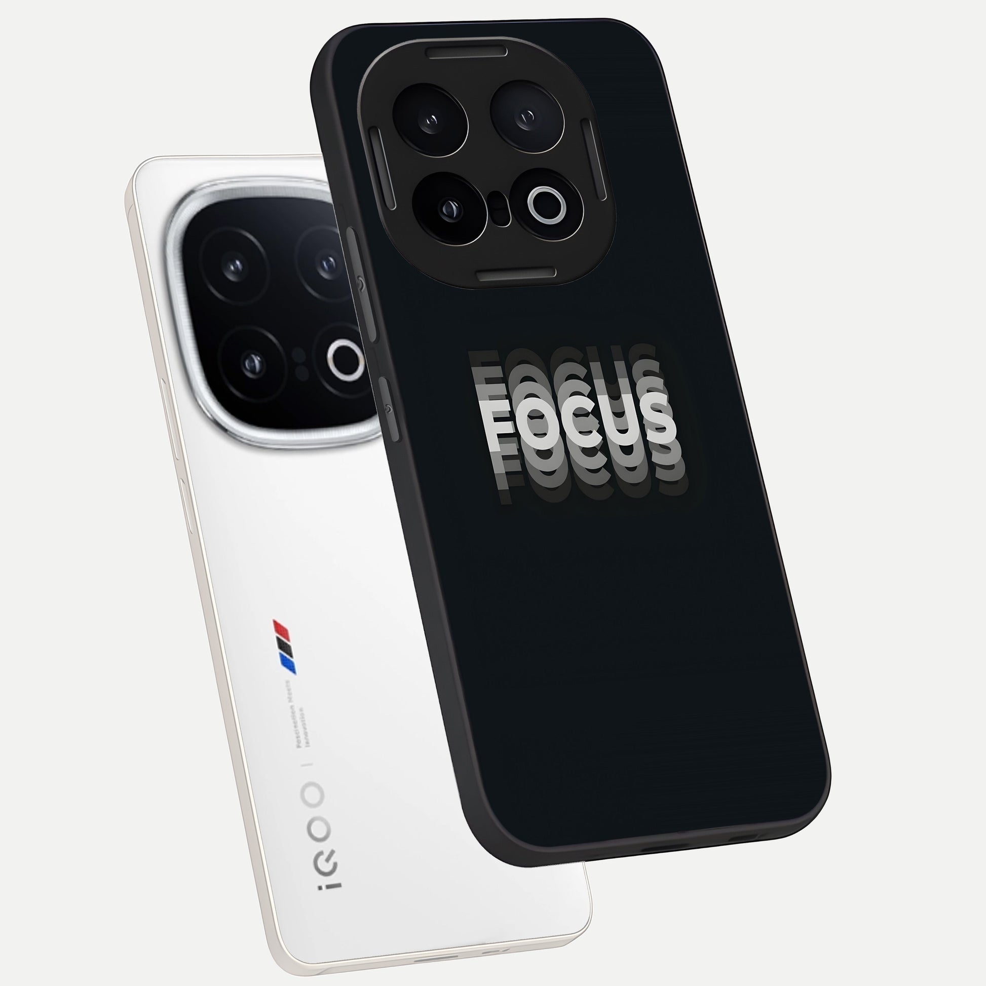  Mono Focus Vision phone case for iQOO 13 showing premium glass back cover with detailed artwork