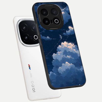  Moon Dream Haze phone case for iQOO 13 showing premium glass back cover with detailed artwork