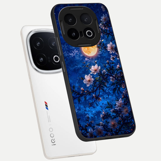  Moonlit Blossoms Night phone case for iQOO 13 showing premium glass back cover with detailed artwork
