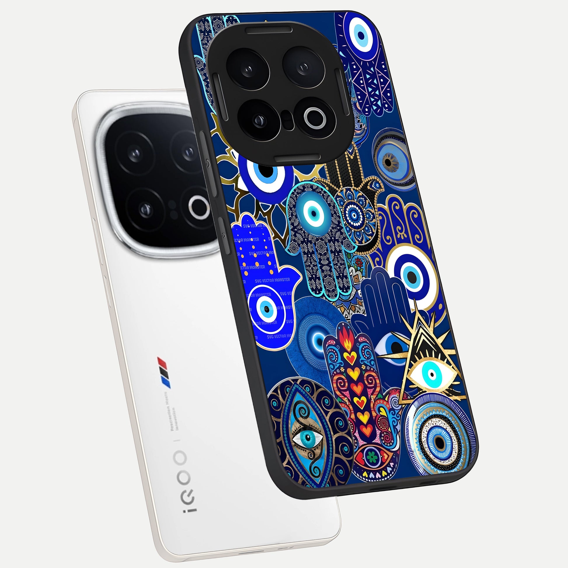  Mystic Palm Guard phone case for iQOO 13 showing premium glass back cover with detailed artwork