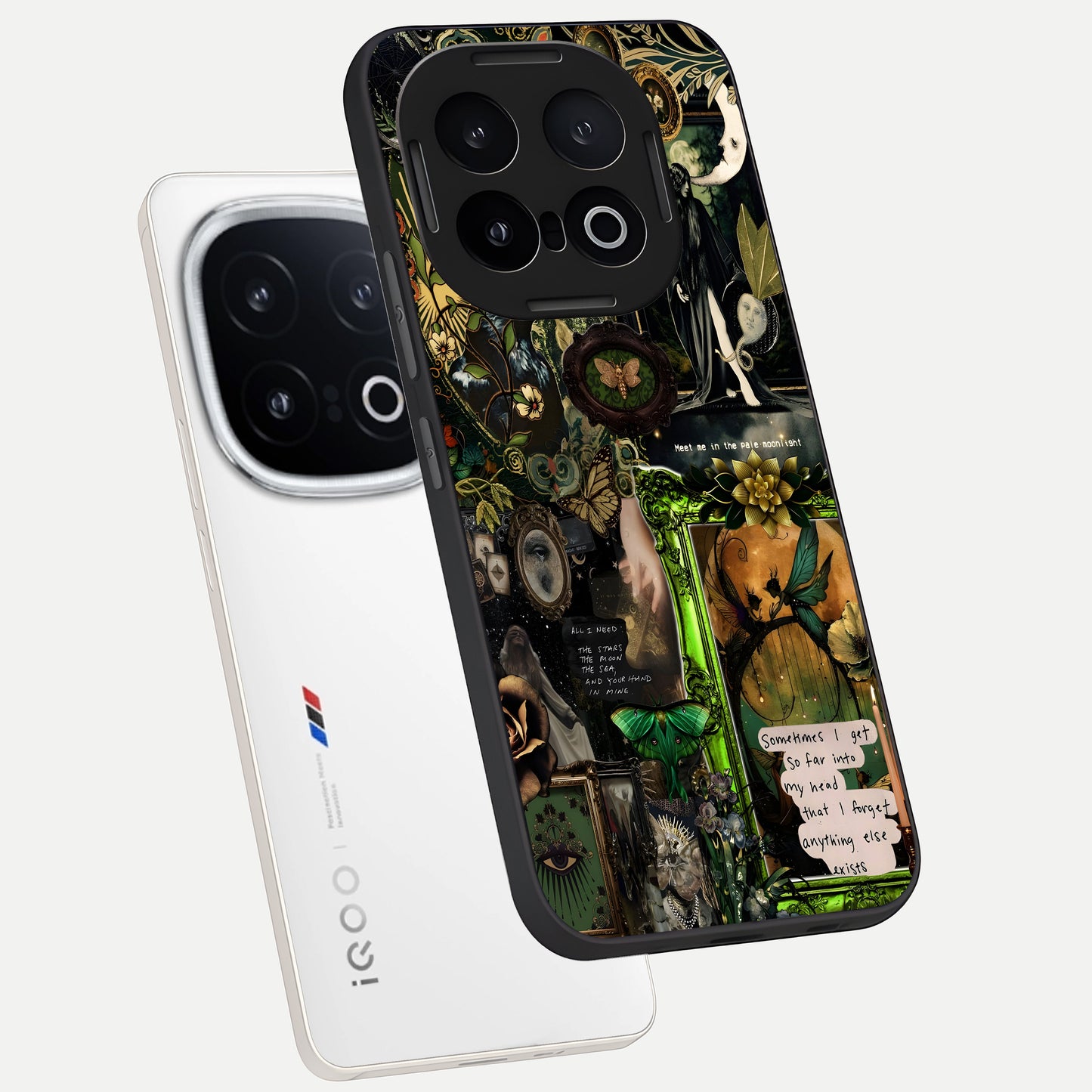  Mystic Woods Secret phone case for iQOO 13 showing premium glass back cover with detailed artwork