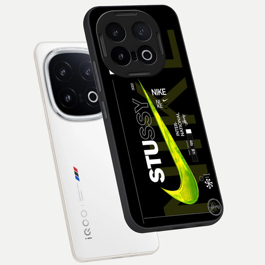  Neon Street Edition phone case for iQOO 13 showing premium glass back cover with detailed artwork
