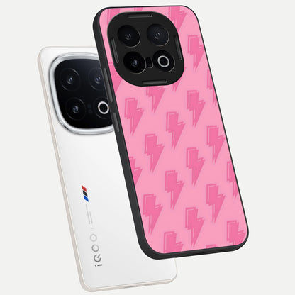  Pink Moo Magic phone case for iQOO 13 showing premium glass back cover with detailed artwork