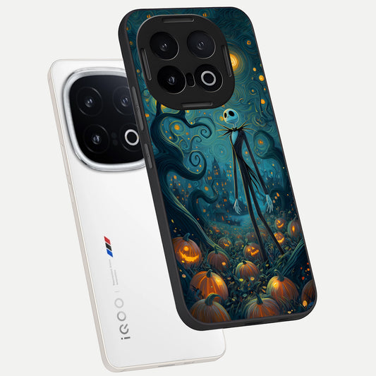  Pumpkin Moonlight Tale phone case for iQOO 13 showing premium glass back cover with detailed artwork