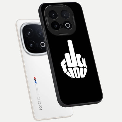 Rebel Mode On phone case for iQOO 13 showing premium glass back cover with detailed artwork