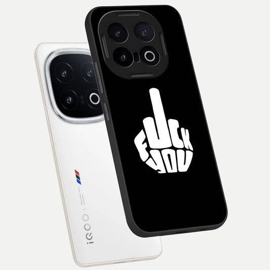  Rebel Mode On phone case for iQOO 13 showing premium glass back cover with detailed artwork