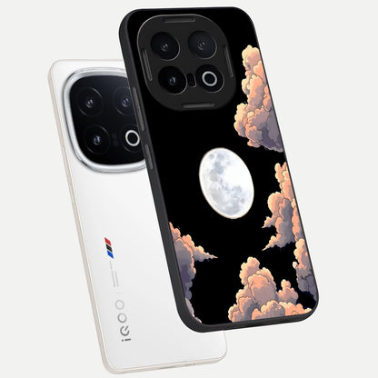  Shade Cloud Moon phone case for iQOO 13 showing premium glass back cover with detailed artwork