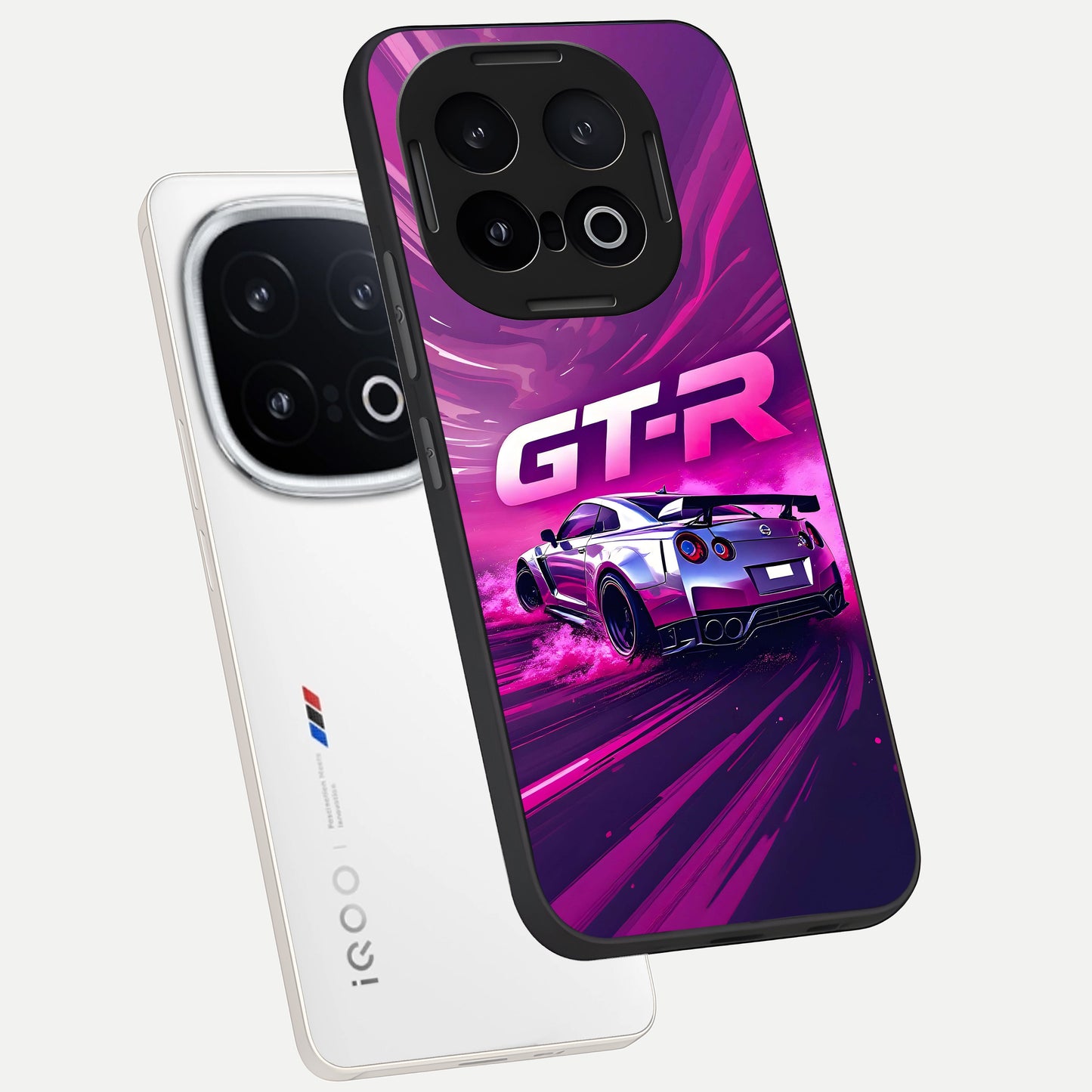  Speed Drift Legend phone case for iQOO 13 showing premium glass back cover with detailed artwork