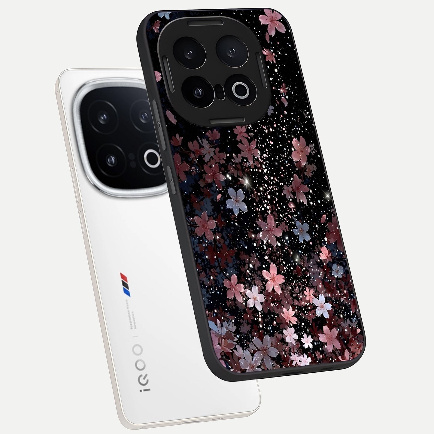  Starlit Flower Dreams phone case for iQOO 13 showing premium glass back cover with detailed artwork