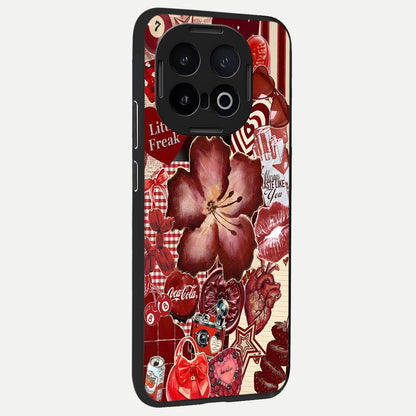  Aesthetic Little Freak back cover for iQOO 13 slim fit glass case with vibrant aesthetic design