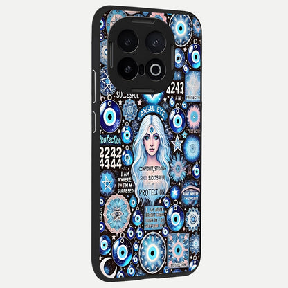  Angel Aura Shield back cover for iQOO 13 slim fit glass case with vibrant aesthetic design