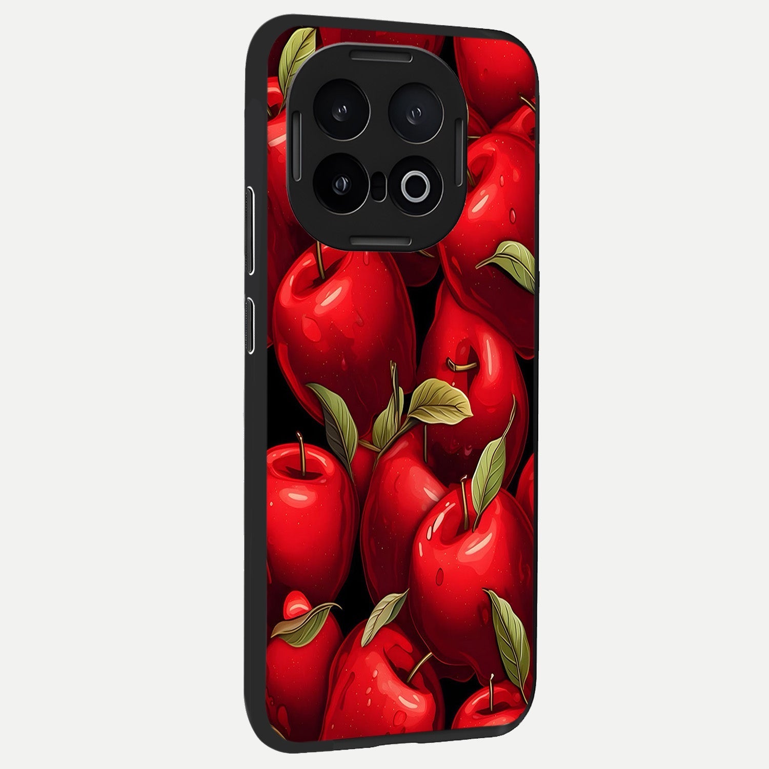  Apple Pattern back cover for iQOO 13 slim fit glass case with vibrant aesthetic design