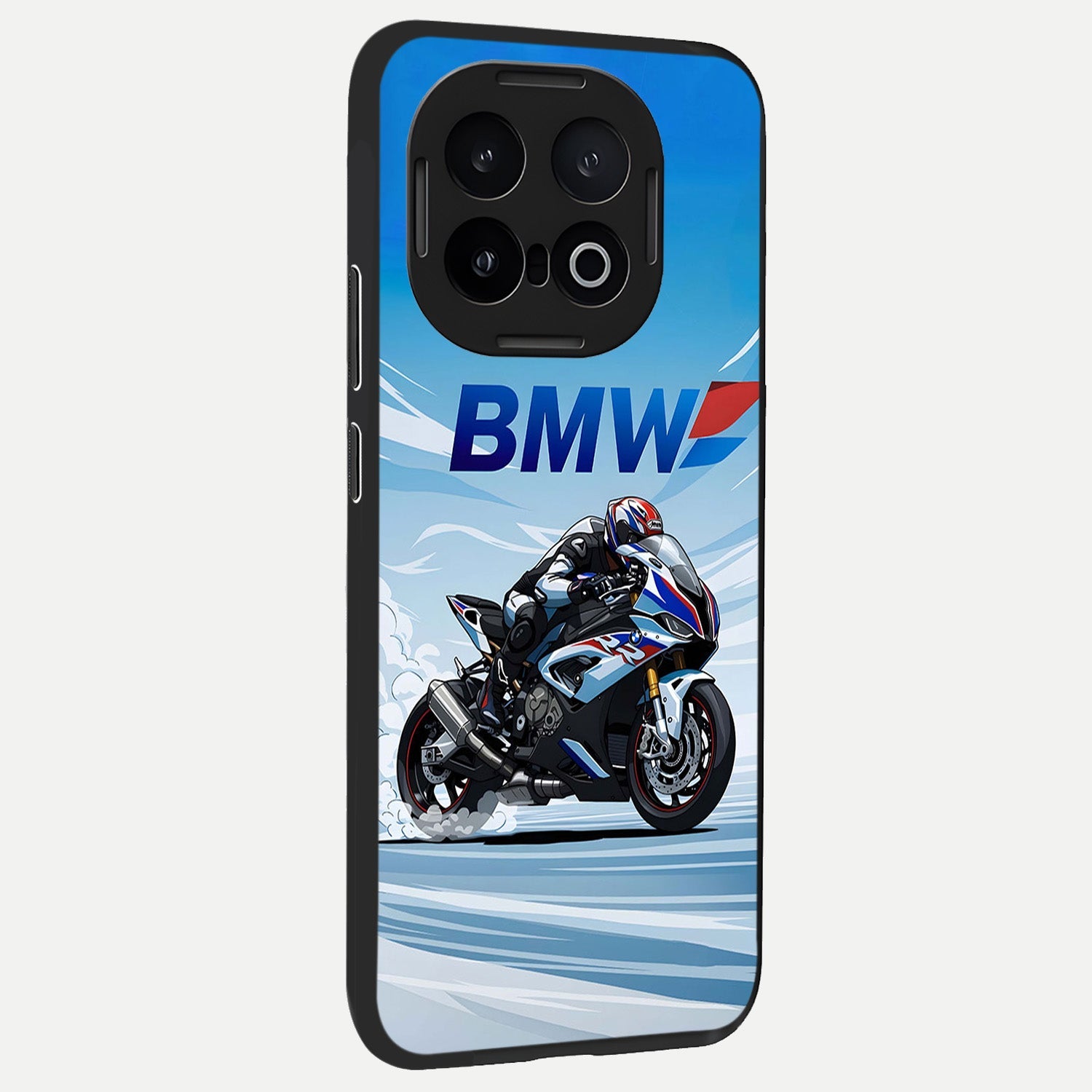  BMW Power Drift back cover for iQOO 13 slim fit glass case with vibrant aesthetic design