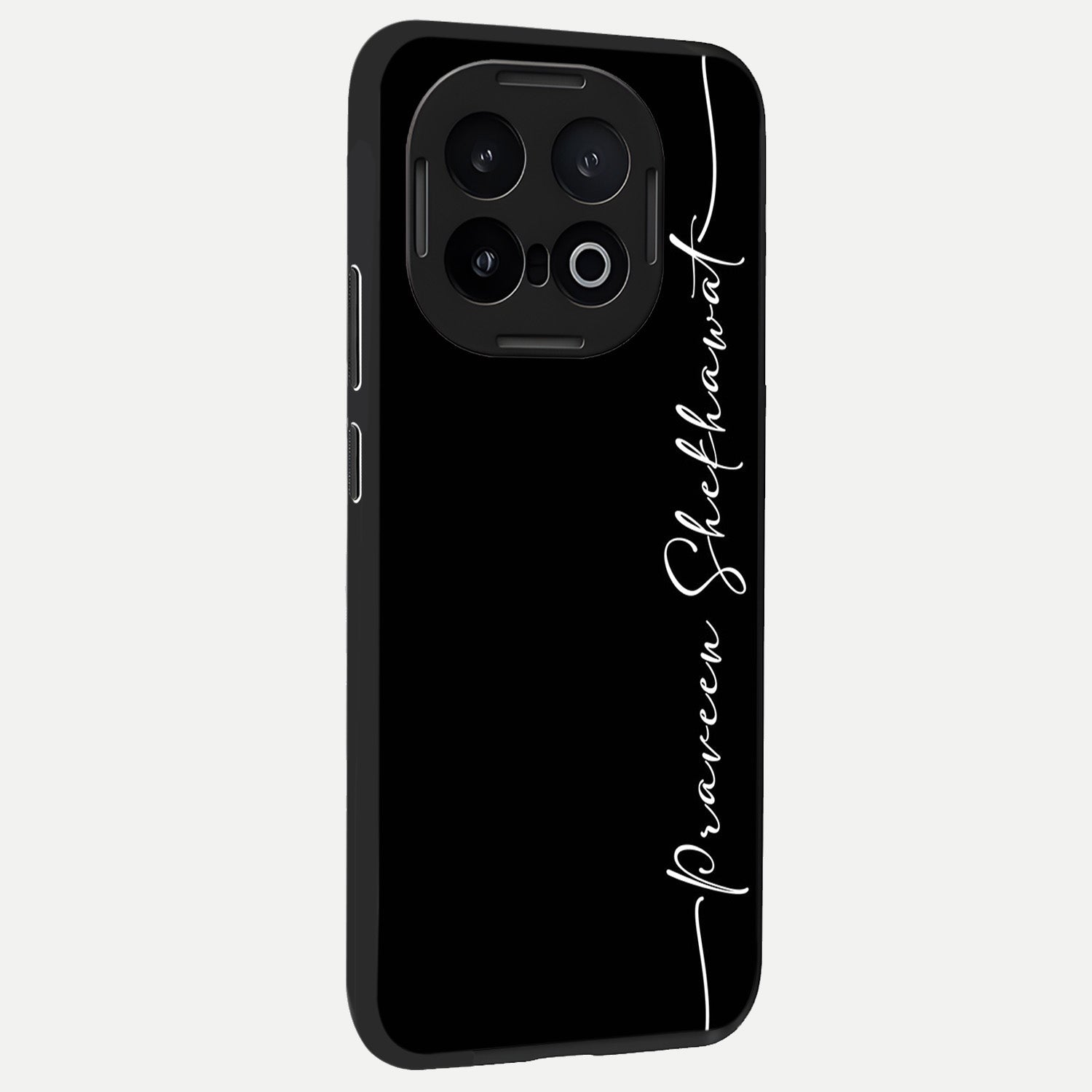  Black Tune Custom Name back cover for iQOO 13 slim fit glass case with vibrant aesthetic design