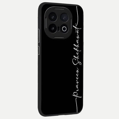  Black Tune Custom Name back cover for iQOO 13 slim fit glass case with vibrant aesthetic design