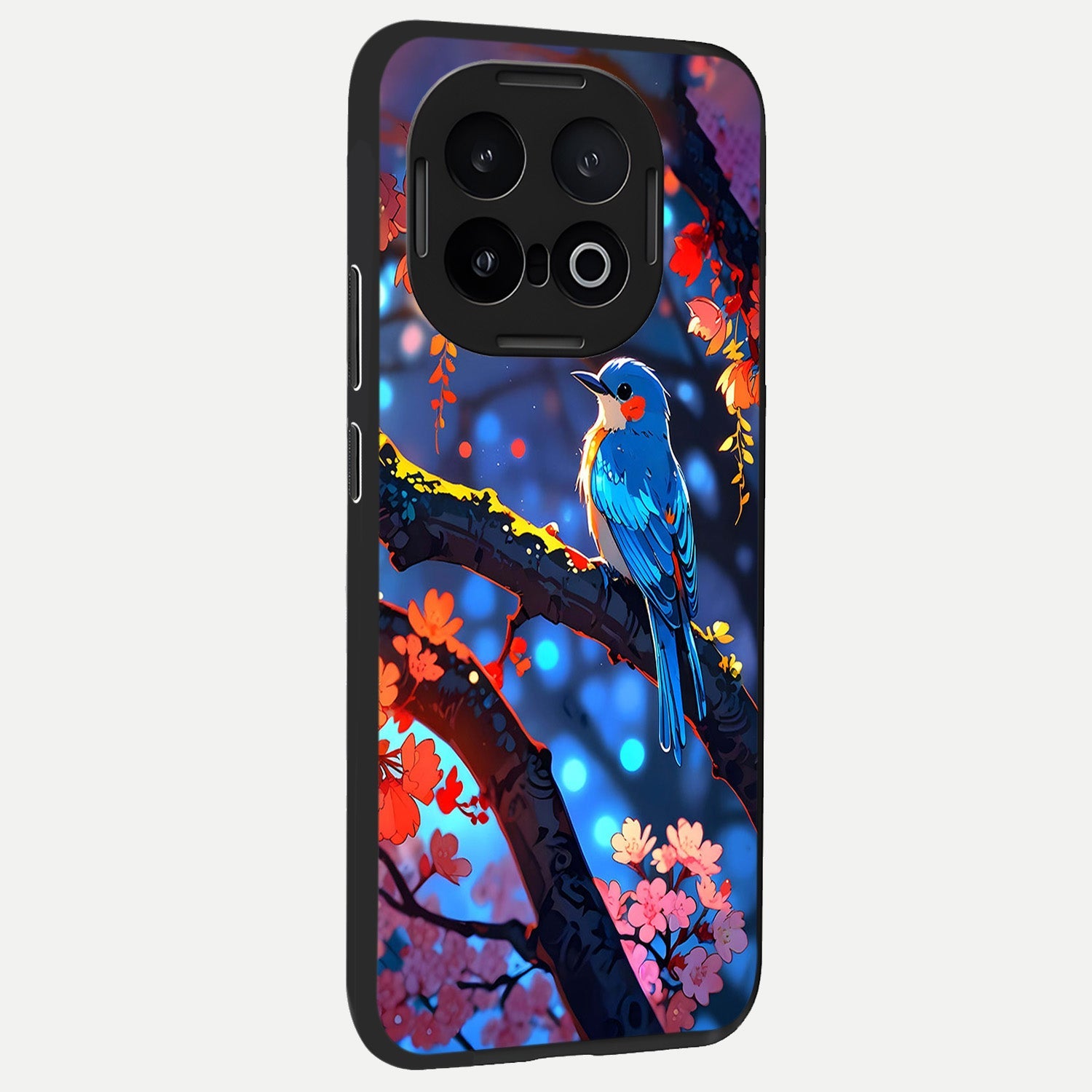  Blooming Water Drift back cover for iQOO 13 slim fit glass case with vibrant aesthetic design