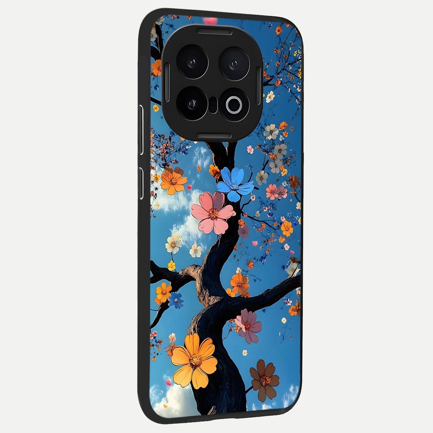  Blossom Dream Sky back cover for iQOO 13 slim fit glass case with vibrant aesthetic design