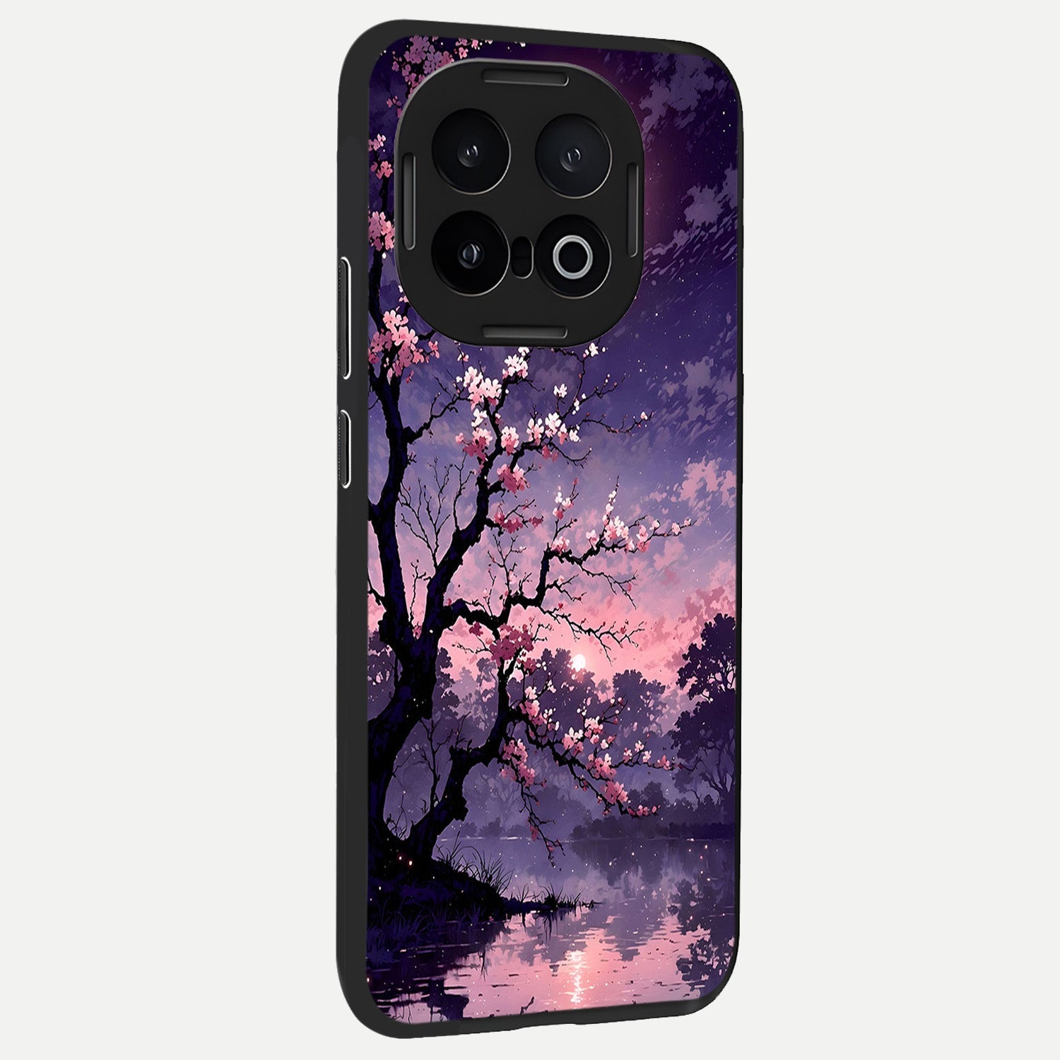  Blossom Pink Moon back cover for iQOO 13 slim fit glass case with vibrant aesthetic design