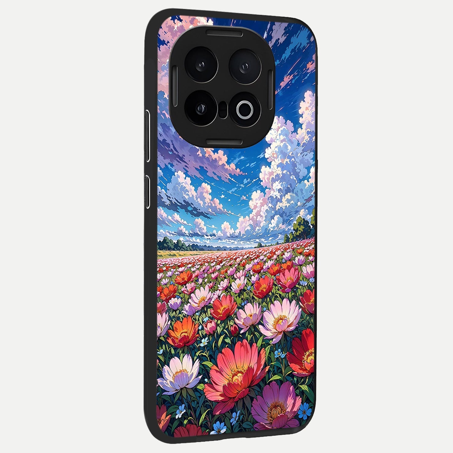  Blossom Sky Field back cover for iQOO 13 slim fit glass case with vibrant aesthetic design