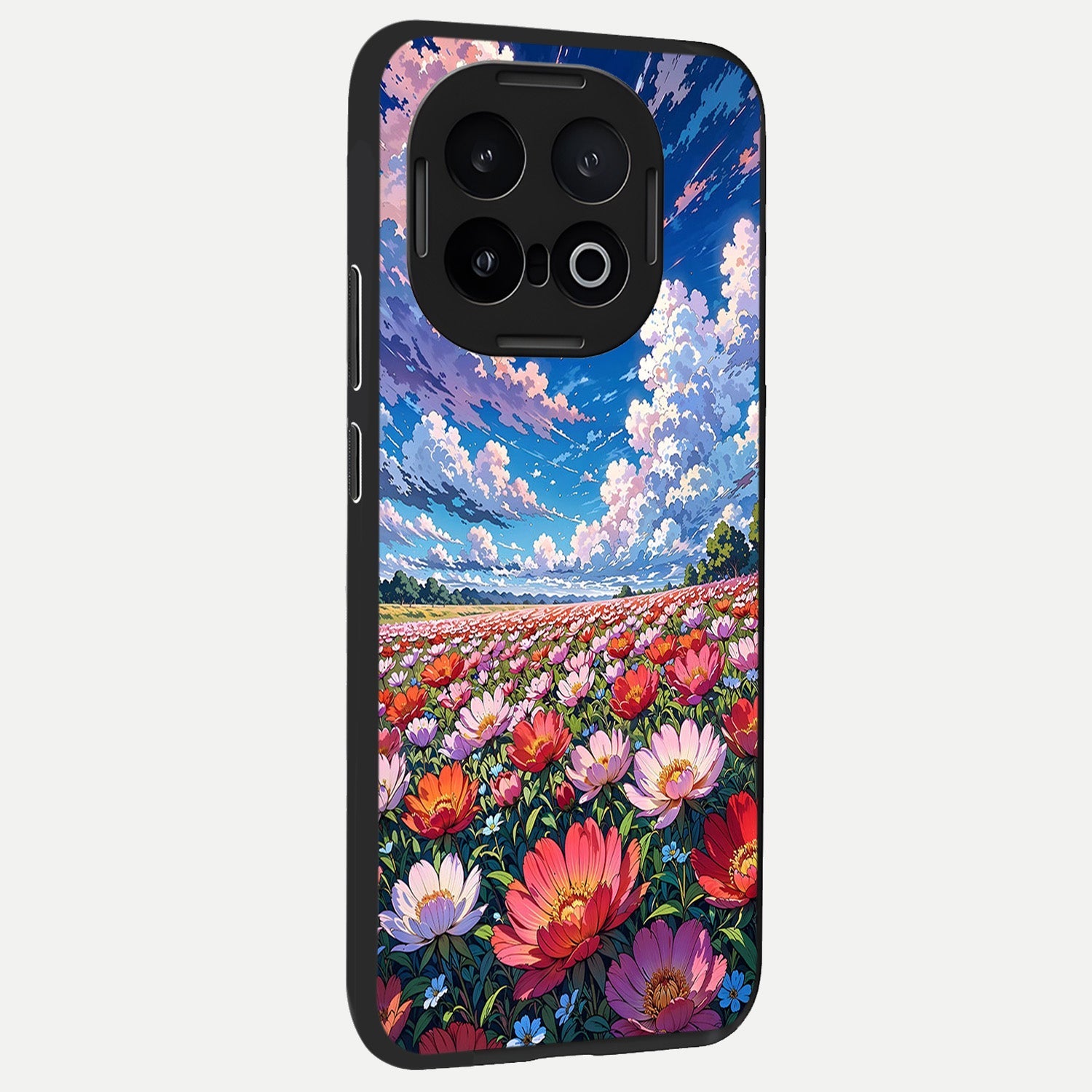  Blossom Sky Field back cover for iQOO 13 slim fit glass case with vibrant aesthetic design