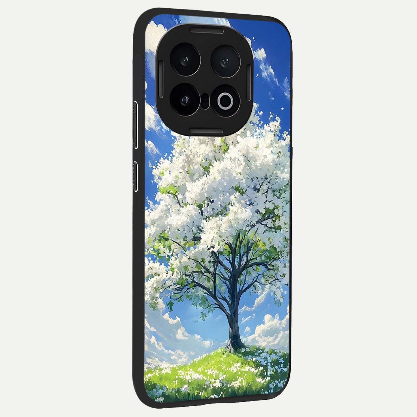  Blossom Sky Serenity back cover for iQOO 13 slim fit glass case with vibrant aesthetic design