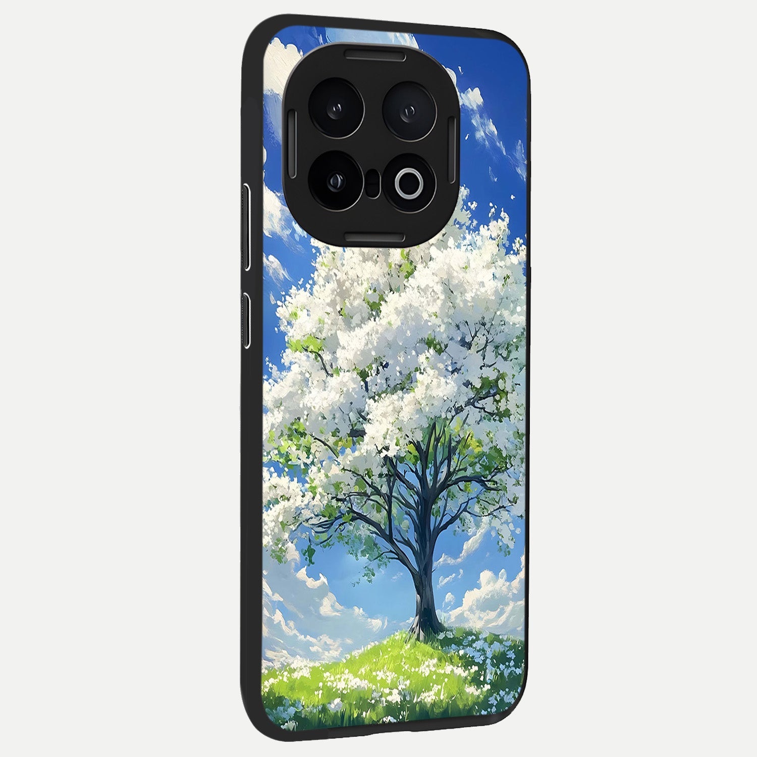  Blossom Sky Serenity back cover for iQOO 13 slim fit glass case with vibrant aesthetic design