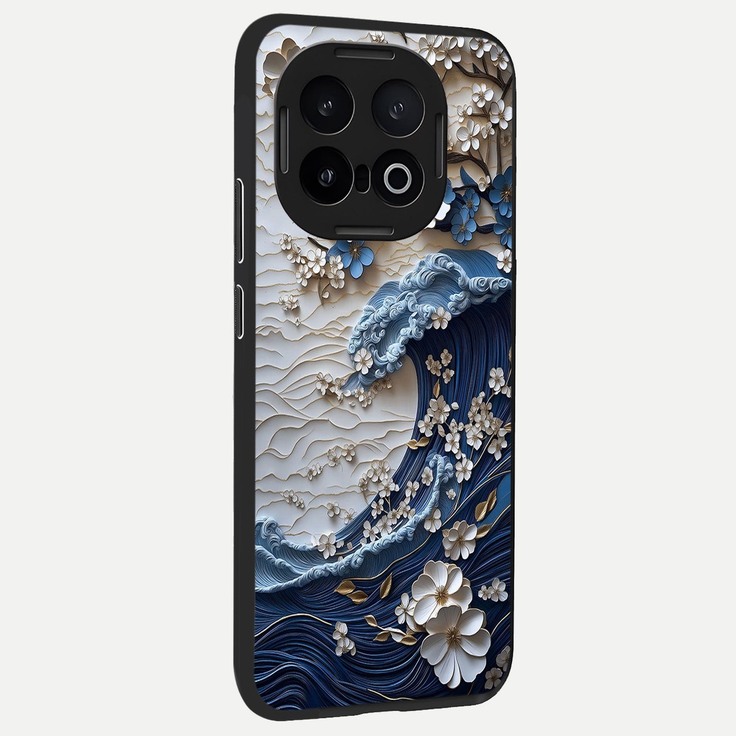  Blossom Wave Art back cover for iQOO 13 slim fit glass case with vibrant aesthetic design
