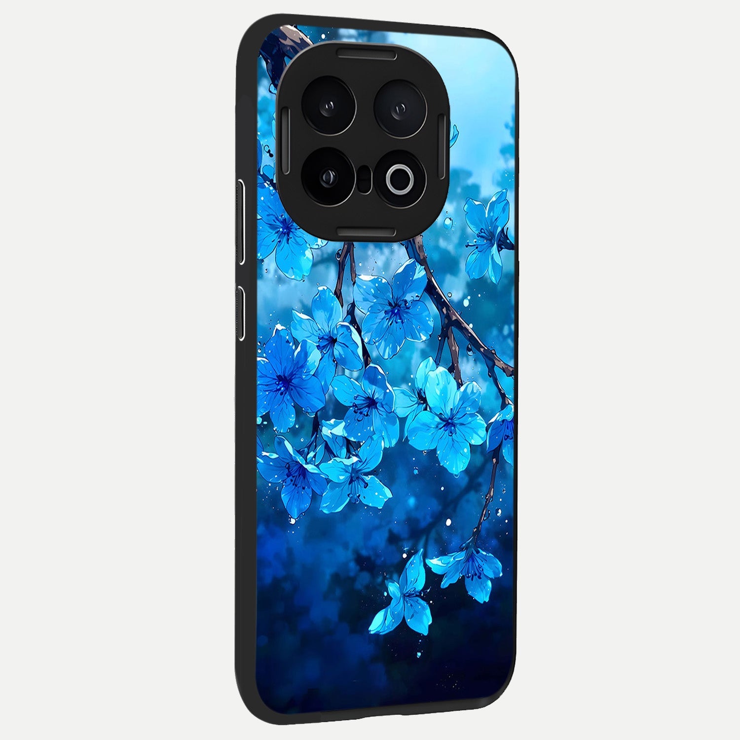  Blue Blossoms Branch back cover for iQOO 13 slim fit glass case with vibrant aesthetic design