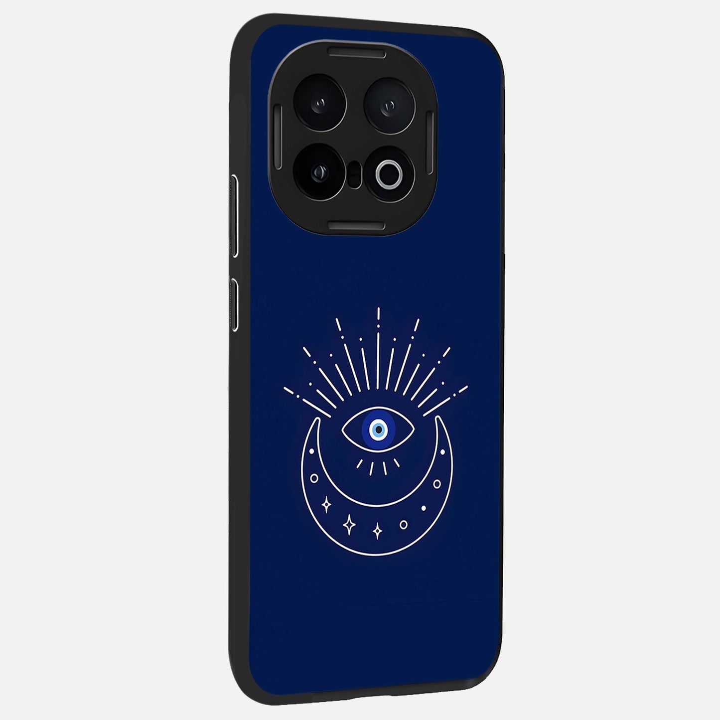  Blue Evil Eye back cover for iQOO 13 slim fit glass case with vibrant aesthetic design