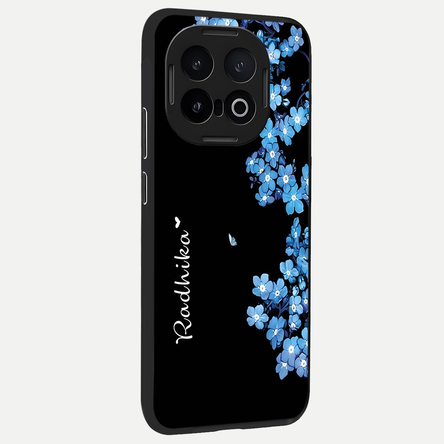  Blue Petal Dream Custom Name back cover for iQOO 13 slim fit glass case with vibrant aesthetic design