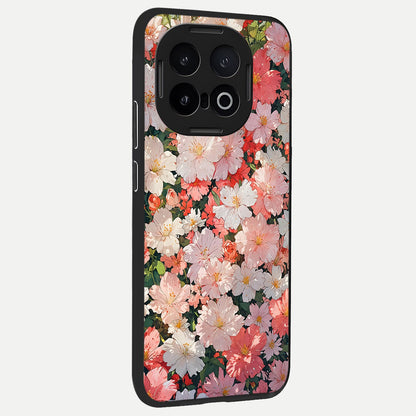  Blush Bloom Field back cover for iQOO 13 slim fit glass case with vibrant aesthetic design