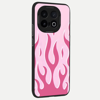  Blush Flame Energy back cover for iQOO 13 slim fit glass case with vibrant aesthetic design