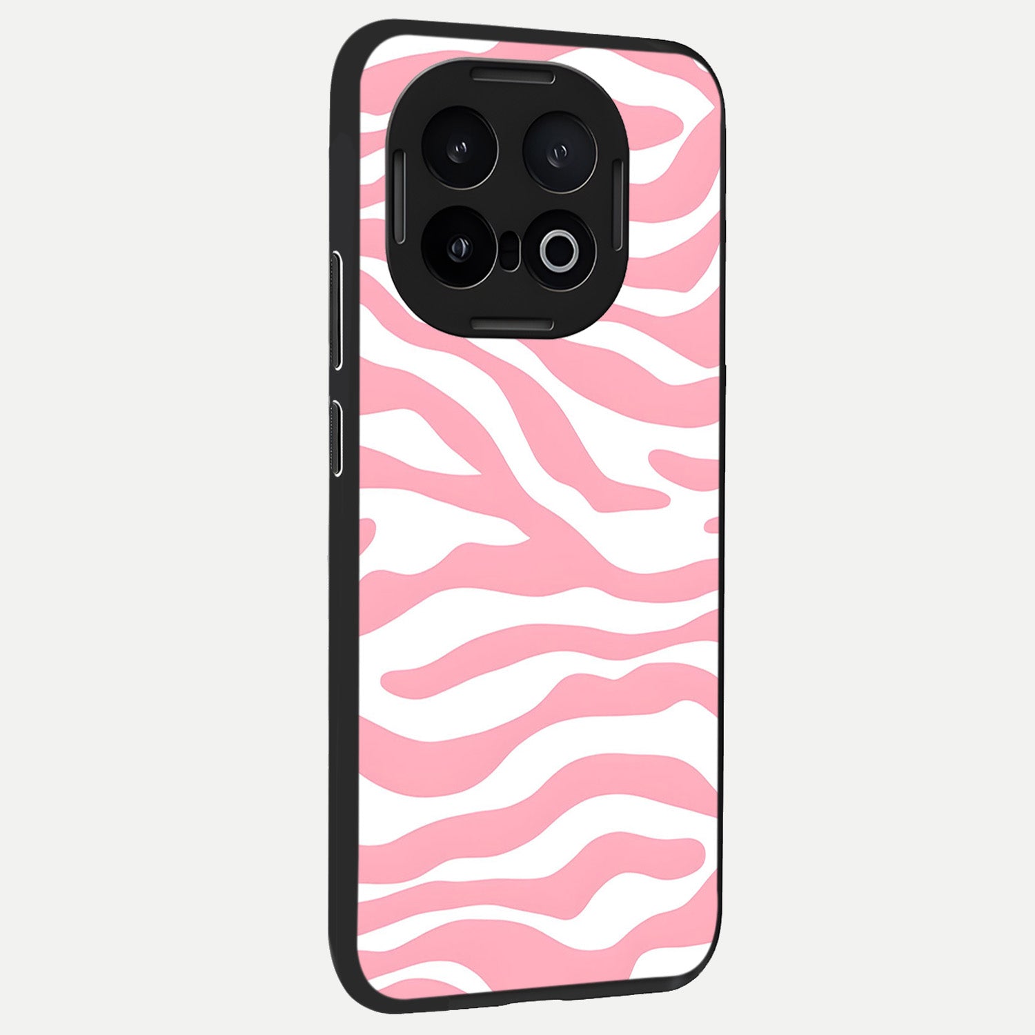  Blush Zebra Flow back cover for iQOO 13 slim fit glass case with vibrant aesthetic design