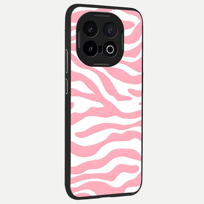  Blush Zebra Flow back cover for iQOO 13 slim fit glass case with vibrant aesthetic design